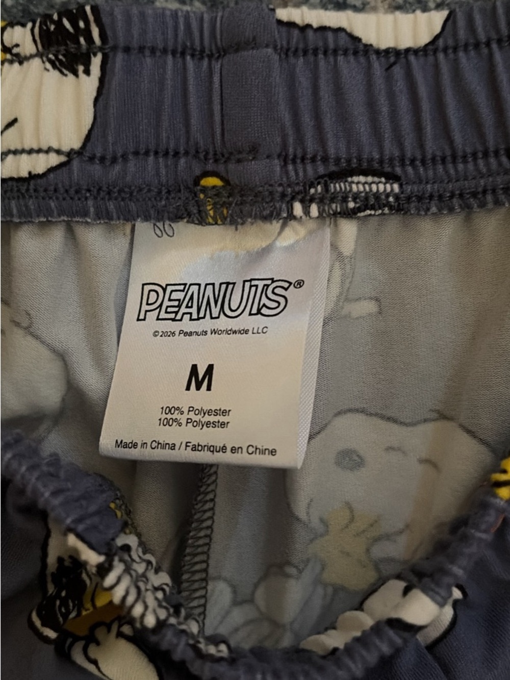 Peanuts Snoopy & Woodstock Navy adults Lounge Shorts - Picture 3 of 3